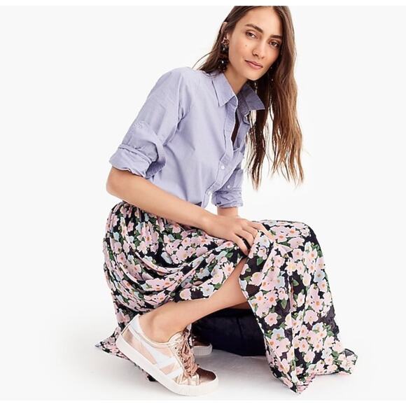 J.Crew French Floral Maxi Skirt Size 14 - Picture 1 of 10